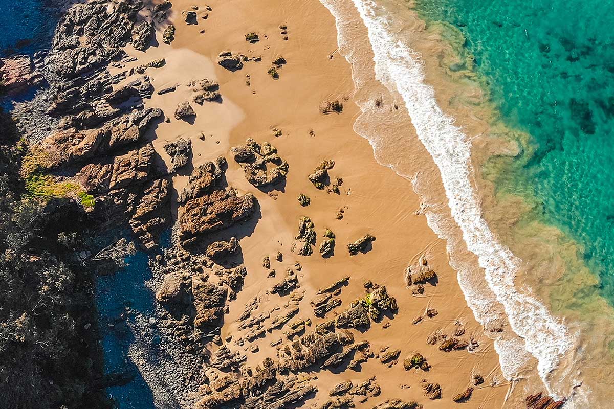 Bird's eye view of beach for MSO info page.